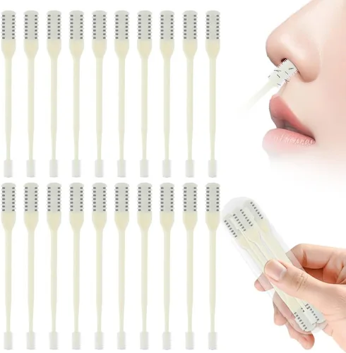 Miniatura 11 de Cortador de pelo nasal 2 en 1, recortador manual de doble cara con cepillo, cuchillo de nariz giratorio de 360° para hombres y mujeres, herramienta