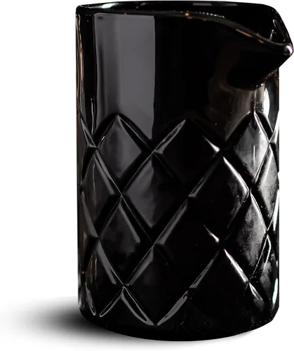 Amehla Vaso mezclador de cóctel - Jarra mezcladora de barra negra, gruesa y pesada para cócteles agitados, 17 onzas / 16.9 fl oz