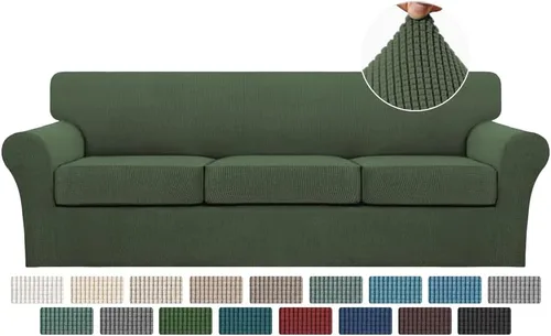 Miniatura 144 de Turquoize 2 fundas para sillas de sala de estar, funda de sofá con fundas de cojín individuales, funda de muebles para sillas (silla, beige biscotti)