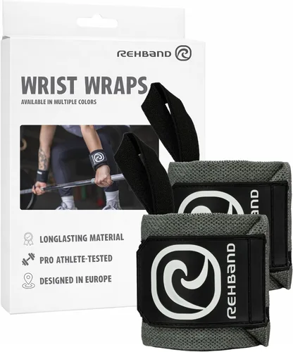 Miniatura 11 de Rehband Muñequera 1 par, muñequeras para levantamiento de pesas, entrenamiento de 18 pulgadas, muñequera, muñequeras cómodas y estabilizadoras