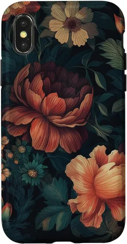 Miniatura 5 de Vintage Dark Flower Pattern Moody Floral Case for iPhone 17