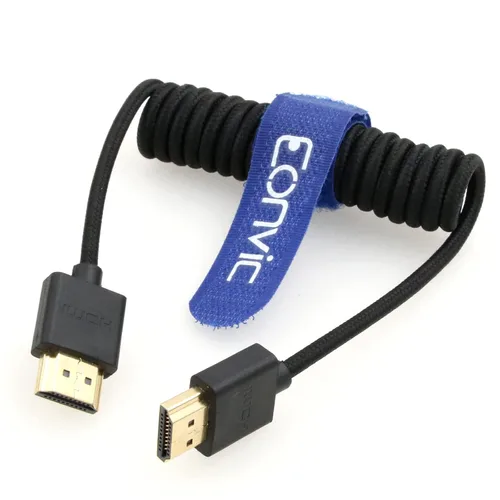 Miniatura 12 de 8K HDMI to Down HDMI High Speed Black Coiled Braided Cable for Sony A7S3 FX3 FX9 Canon C70 Z CAM E2 Camera Atomos Ninja V Shinobi SmallHD Portkeys