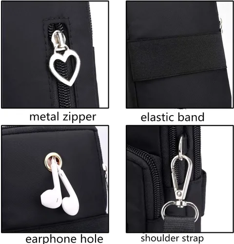 Miniatura 6 de Cartera para teléfono celular, bolsa cruzada para Samsung Galaxy S24 S23 Ultra S21 S22 S20 Plus Fe Note 20 A15 5G A25 A35 A05S A14 A13 A54 A71 Negro
