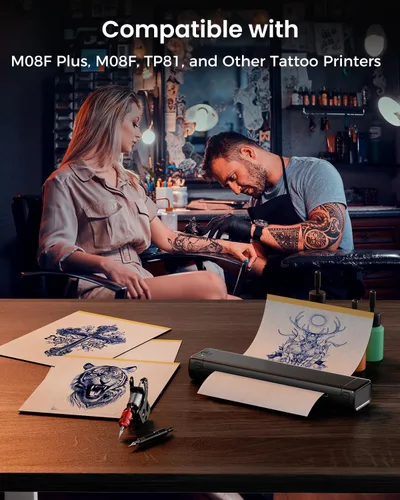Miniatura 7 de Phomemo Impresora de tatuaje M08F Plus con papel de transferencia de tatuajes premium (100PCS)