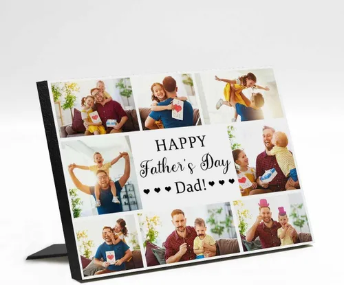Miniatura 26 de InterestPrint Panel de fotos personalizado para papá y nombre para exhibición de mesa, mejor papá estrella, 6 fotos, marco de fotos personalizado