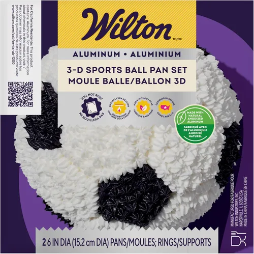 Miniatura 2 de Wilton Juego de moldes para pasteles deportivos 3D, utensilios de aluminio para pasteles con forma, duradero, calentamiento uniforme, resistente al