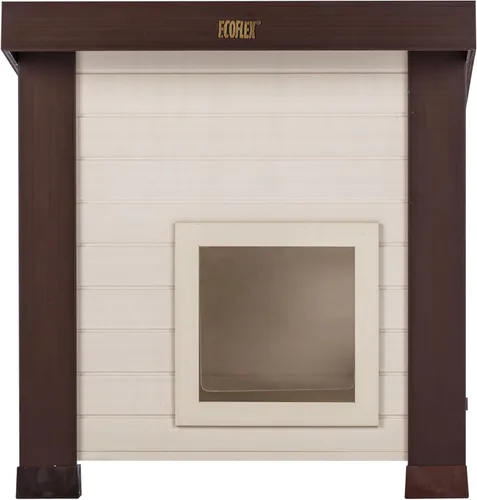 Miniatura 2 de New Age Pet ECOFLEX Albany - Casa para gatos al aire libre, resistente a la intemperie, solapas de doble puerta, 21 pulgadas de ancho x 20 pulgadas