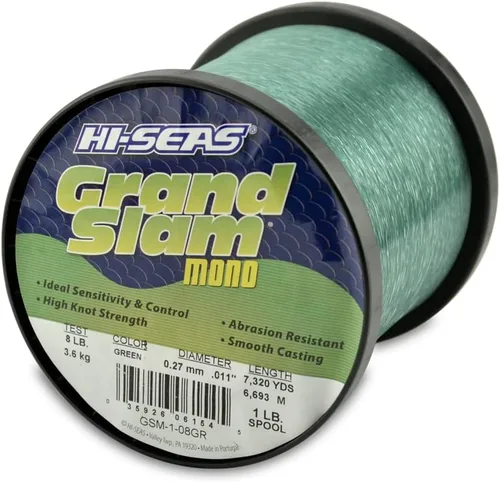 Miniatura 54 de Sedal de Pesca de Monofilamento HI-SEAS Grand Slam - Fuerte y Resistente a la Abrasión en Transparente, Rosa, Verde, Azul Ahumado, Amarillo