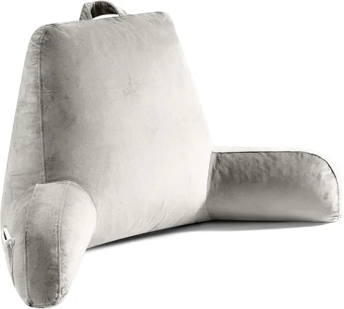 Miniatura 17 de OAISZ - Almohada de lectura para sentarse en la cama para adultos, almohada de lectura con espuma viscoelástica triturada, almohada de cama