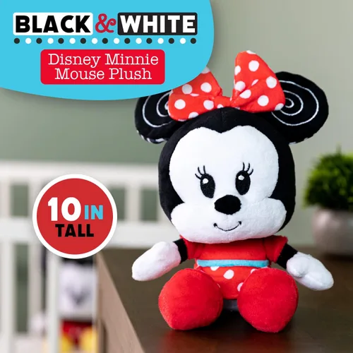 Miniatura 2 de KIDS PREFERRED Disney Baby Minnie - Peluche arrugado de alto contraste, color blanco y negro, niños y niñas a partir de 0 años (81263)