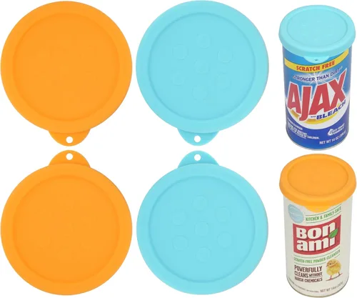 Miniatura 9 de Paquete de 2 tapas de silicona para limpiador en polvo, compatibles con Bar Keepers Friend, Comet, limpiador en polvo Ajax (12 oz y 21 oz)