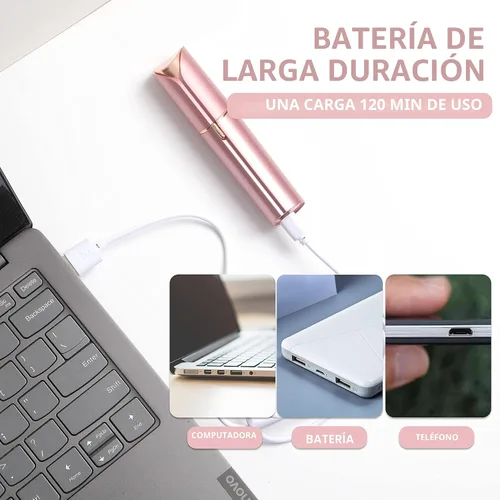 Miniatura 3 de Depilación facial para mujeres, dispositivo removedor de vello portátil sin dolor, recargable, con 4 cabezales de repuesto, para cara, labio Rosa
