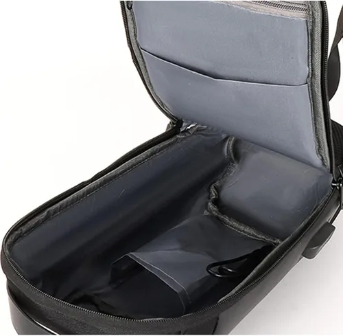 Miniatura 5 de Bolsa de pecho antirrobo, bolsas casuales geniales con bloqueo de contraseña, bolsa de mensajero deportiva de moda con un hombro para hombre