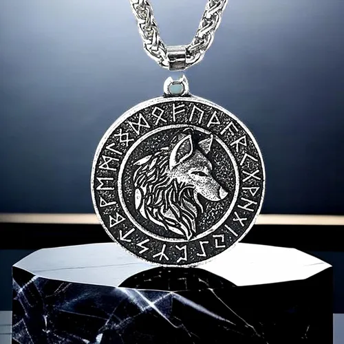 Miniatura 5 de Leprato Collar vikingo nórdico, amuleto de runa vikinga nórdica, dije de amuleto vikingo, regalo de joyería para hombres y mujeres