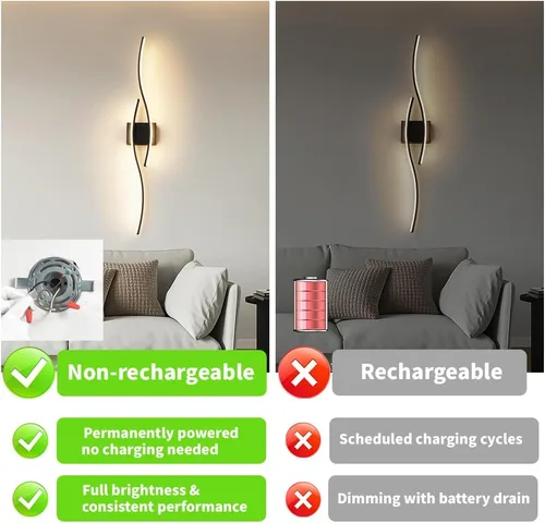Miniatura 2 de Juego de 2 lámparas de pared enchufables modernas Daunton, luz de pared LED regulable dorada con control remoto, 3CCT ajustable y función