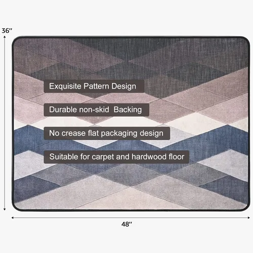 Miniatura 2 de Placoot Tapete resistente para silla de oficina para alfombras y suelos de madera dura, 48 x 36 pulgadas, peso de 3.5 libras, tapete decorativo