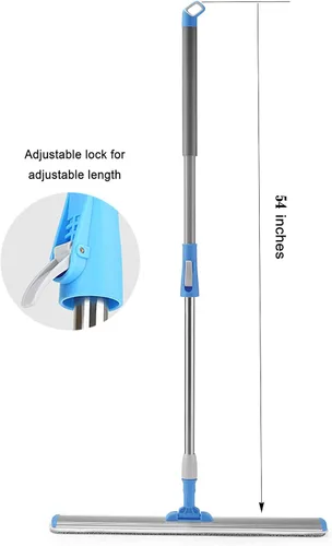 Miniatura 3 de Trapeadores húmedos de microfibra de 24 pulgadas, trapeador de piso plano resistente, mango ajustable con 4 trapos lavables