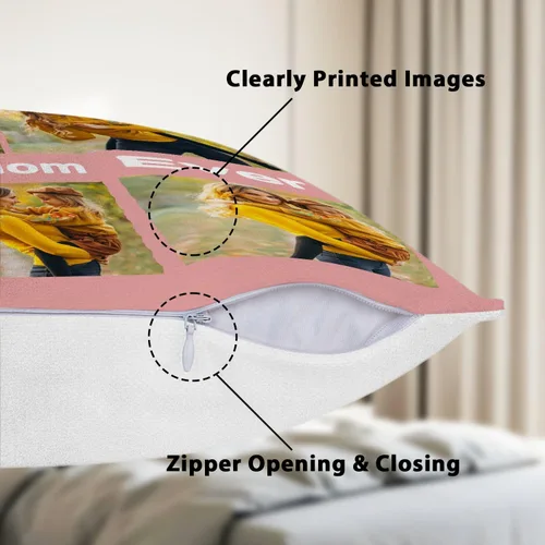 Miniatura 6 de Best Mom Ever Custom Pillowcase – Personalized Photo Collage Throw Pillow Cover, Gift for Family, Couples, Christmas, Valentine's Day, Birthday & 5