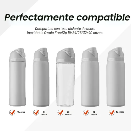 Miniatura 4 de 4 tapones de repuesto compatibles con Owala FreeSip de 24 onzas, 32 onzas, junta superior de tapa de botella de agua para Owala de 16/19/24/32/40