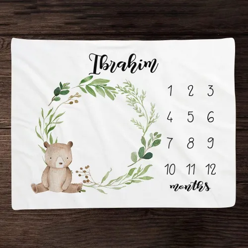 Miniatura 9 de Manta personalizada para bebé mensual de hito para niño y niña, regalo neutro para baby shower, manta mensual suave para recién nacido, decoración