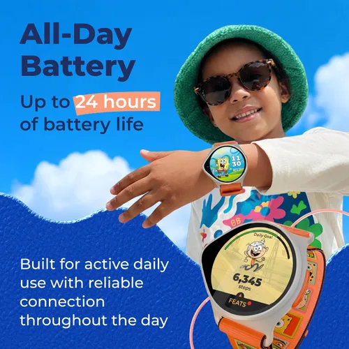 Miniatura 2 de Reloj inteligente para niños con rastreador GPS de hasta 24 horas de trabajo con batería, SOS y controles parentales, reloj inteligente para niños