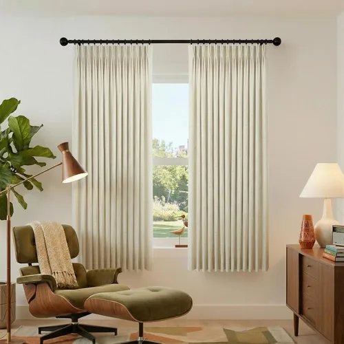 Mrs.Naturall Cortinas de cocina beige de 42 x 45 pulgadas de largo para cortinas opacas pequeñas