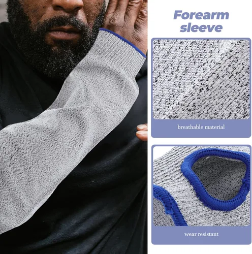 Miniatura 9 de 1 Pair Cut Resistant Arm Sleeves, High Abrasion Resistant Thick Forearm Protection Sleeves, Breathable Anti-cut Long Arm Covers for Industrial