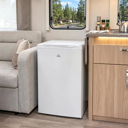 Miniatura 9 de HOMCOM - Congelador mini de mostrador de 3 pies cúbicos, congelador compacto vertical con estantes removibles, puerta reversible para el hogar