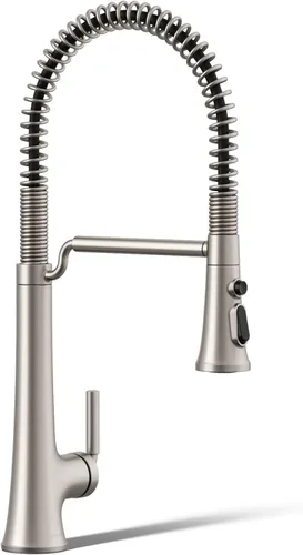 Miniatura 23 de KOHLER 23767-BL Grifo de tono de barra de cocina de un solo mango, grifo de fregadero de preparación, grifo de barra húmeda, grifo para fregadero