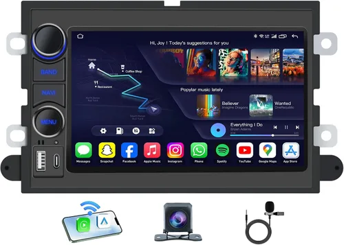 [4Core + 64G ROM] Radio de coche estéreo para Ford F150 2004-2008: unidad principal de pantalla táctil de 7 pulgadas con Carplay inalámbrico Android