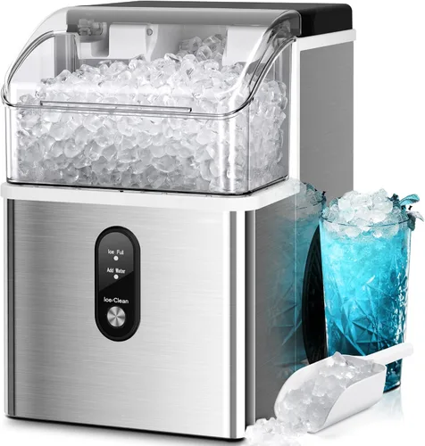 Miniatura 9 de Kismile Nugget - Máquina de hielo para encimera, 35 libras/24 horas, máquina de hielo portátil con hielo triturado, función de autolimpieza