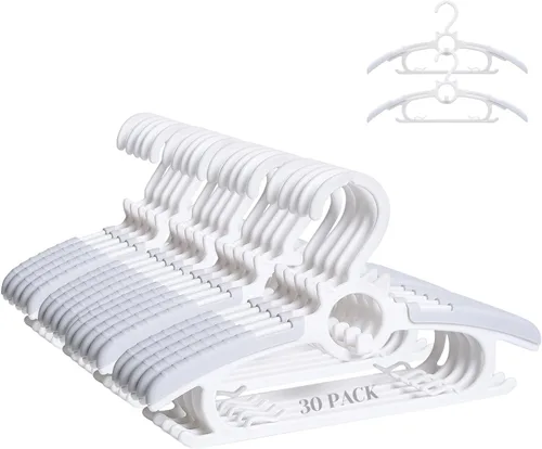 Miniatura 10 de JSF Perchas ajustables para bebés, 20 piezas de ganchos para guarderías, antideslizantes, extensibles, ideales para ropa de recién nacidos