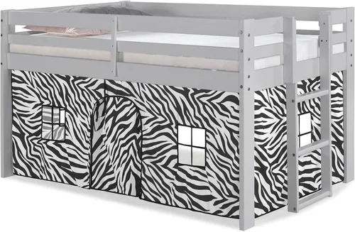 Miniatura 28 de Alaterre Furniture Jasper - Cama tipo loft junior individual, marco gris paloma y fondo de camuflaje gris