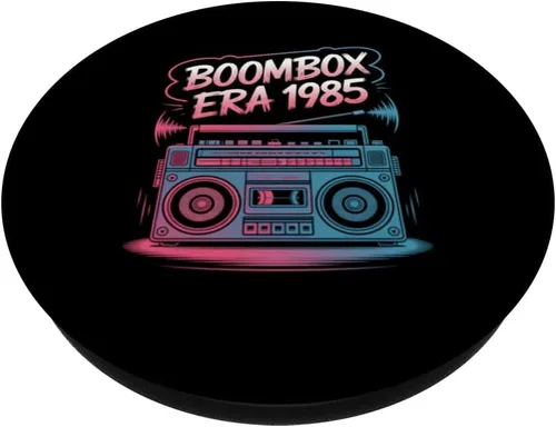 Miniatura 2 de Vintage Boombox Era 1985 Retro 80s Music Lover PopSockets Adhesive PopGrip