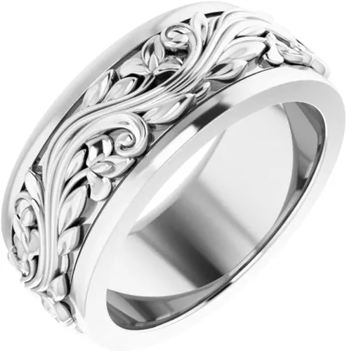 Bonyak Jewelry Plata de ley de 0.276in inspirada en escultura auténtica, talla 4.5, Metal, Sin piedras preciosas