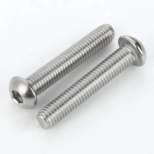 Miniatura 6 de Tornillos de Cabeza de Botón con Casquillo 1/4-20 x 1/2", Acero Inoxidable 18-8 (304), Acabado Brillante, Completamente Roscados, Hexagonal Allen