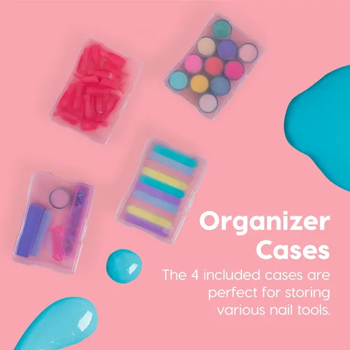 Miniatura 6 de IRIS USA Estuche de tren cosmético con organizador de esmalte de uñas y 4 estuches internos con asa, paquete de 2, caja de almacenamiento portátil