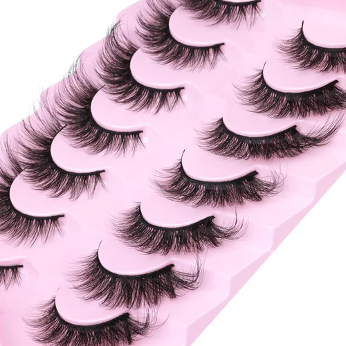 Miniatura 7 de Pestañas postizas de aspecto natural, pestañas de visón sintético, pestañas onduladas tipo zorro que parecen extensiones, pestañas de visón 3D