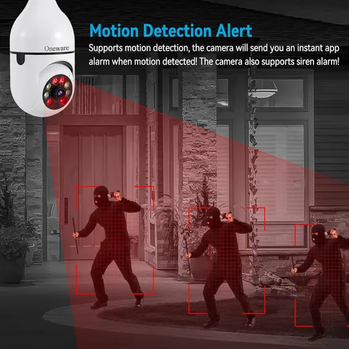 Miniatura 5 de Foco cámara de seguridad HD Pan Tilt inalámbrico 360 grados reflector visión nocturna 5Ghz con reflector detección de movimiento humano y alarma