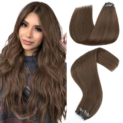 Miniatura 10 de Hairro Micro Loop - Extensiones de cabello humano microenlaces de microperlas de cabello Remy para mujer, reflejos degradados, fusión fría, micro