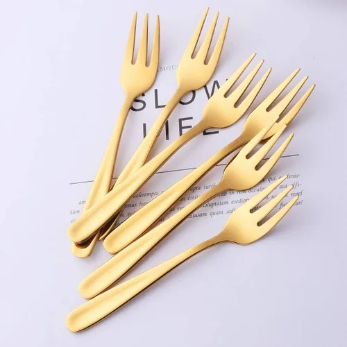 Miniatura 6 de Cucharadita Desert Fork (tenedor dorado)
