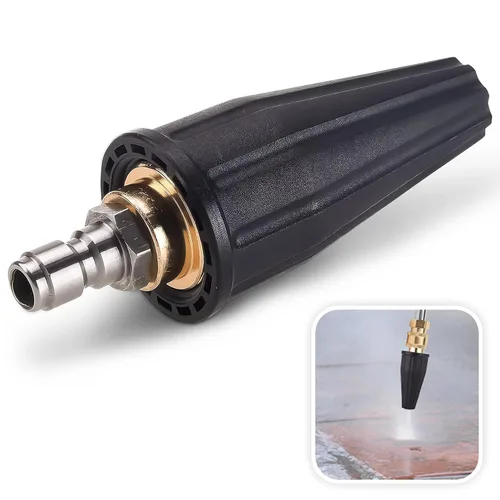 Punta de boquilla turbo para hidrolimpiadora a presión, 4000 PSI 4.0 GPM conexión rápida de 1/4 pulgadas, rotación de 360°, acero inoxidable, latón
