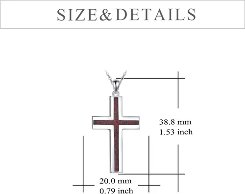Miniatura 4 de YFN Collar de cruz de plata de ley con colgante de cruz religiosa, regalo cristiano para mujeres y hombres