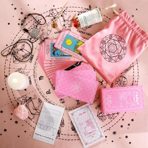 Miniatura 2 de Myripoly Juego de Cartas de Tarot con Significados en Ellas - Mazo de Tarot para Principiantes - Paño para Tirada de Tarot, Bolsas de Terciopelo