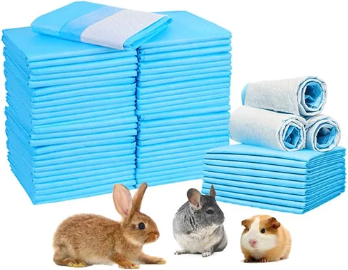 Amakunft Almohadillas para orinar de conejo, inodoro para mascotas, almohadillas de entrenamiento para ir al baño, pañal desechable súper absorbente