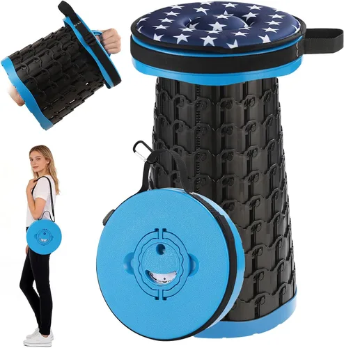 Miniatura 17 de Spisces Taburete plegable mejorado, capacidad resistente de 800 libras y ligero, 2.6 libras, taburete plegable retráctil portátil de 18 pulgadas