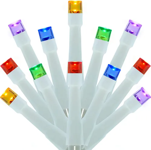 Miniatura 8 de Cadena de 300 luces LED de Navidad de color blanco cálido, 30.5 metros de luces LED de gran angular de 5mm con adaptador de 8 modelos (cable negro)