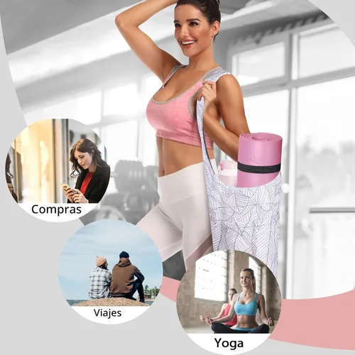 Miniatura 6 de IwIeIaIrI Bolsa para esterilla de yoga para mujeres con bolsillo grande y bolsillo con cierre, accesorios para regalos de yoga con correa de hombro