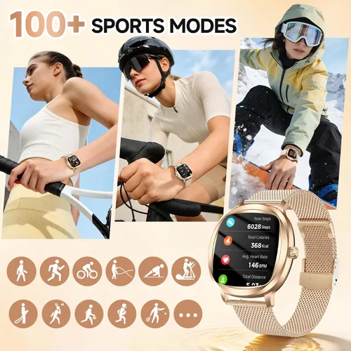 Miniatura 4 de Reloj inteligente para mujer, rastreador de actividad física de 1.72 pulgadas con respuesta/hacer llamadas, monitor de sueño/frecuencia cardíaca