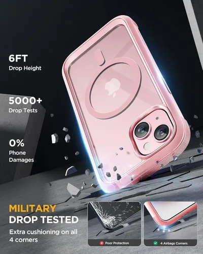 Miniatura 4 de Miracase Glass Series - Funda magnética para iPhone 15, compatible con MagSafe, de cuerpo completo, protector de pantalla de vidrio 9H integrado